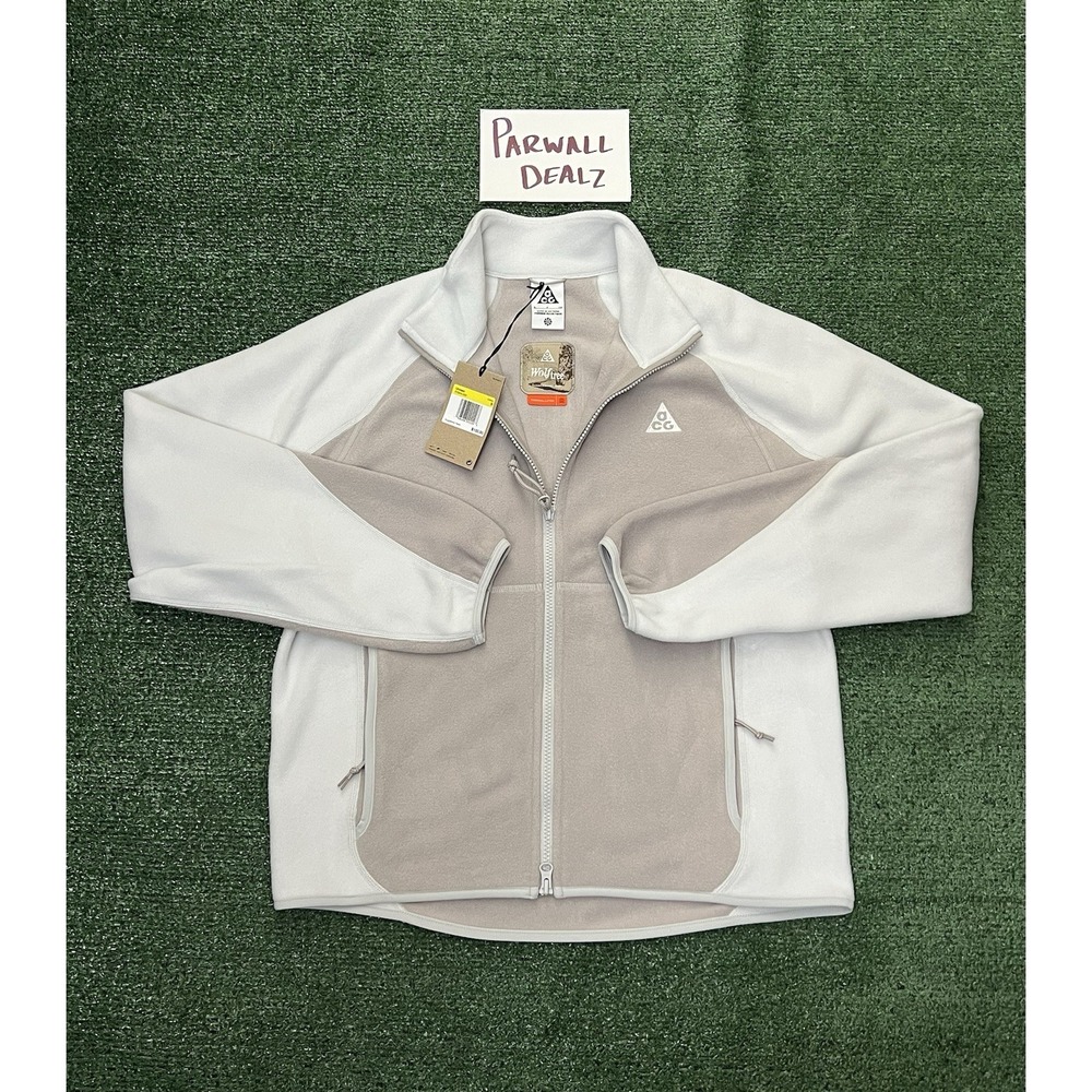 Nike ACG "Wolf Tree" Full-Zip Fleece Jacket Unisex Small IF0964-009 Grey White